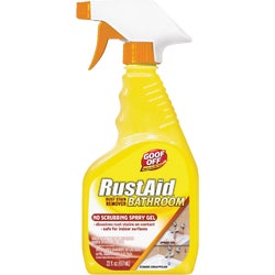 Item 602107, Goof Off RustAid bathroom rust stain remover. No scrubbing spray gel.