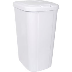 Item 602134, Large wastebasket with easy-to-use touch top lid that opens in a single 