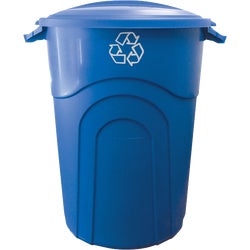 Item 602466, Injection molded recycling can features a click-lock lid to keep lid 