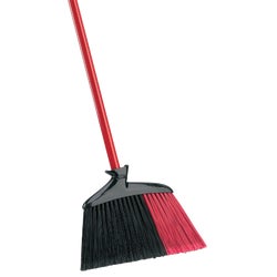 Item 602479, Indoor/outdoor angle broom is precisely cut to reach under cabinets and in 