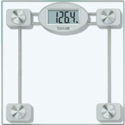 Item 602858, 11.8 In. square tempered glass platform scale with stainless steel frame.