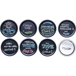 Item 602877, Chalkboard lids for mason jars allow you to label and re-label mason jars 