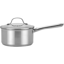 Item 603045, Stainless steel saucepan features the Techno Release raised pattern on the 