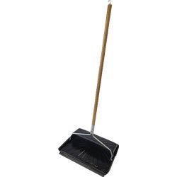 Item 603236, Steel dustpan with hood and rubber edge for best pickup. 30 In.