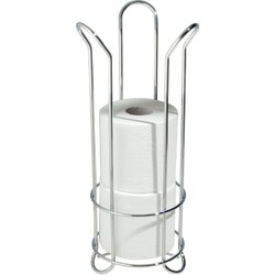 Item 603260, Freestanding toilet paper holder holds two extra rolls of toilet paper.