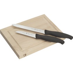 Item 603531, 3-piece bar knife and board set consists of: (1) 2.75 In.