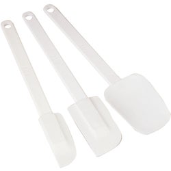 Item 604377, Plastic spatula set includes: 9.5 In. x 1 In. spatula, 10 In. x 2.5 In.