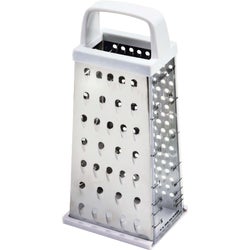 Item 604509, 4-sided stainless steel grater has fine, medium, and coarse graters with 