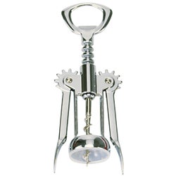 Item 604983, Norpros Wing Corkscrew Bottle Opener is complete with a chrome-plated steel