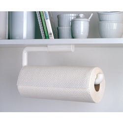 Item 605158, Paper towel holder can be mounted under cabinet or on wall.