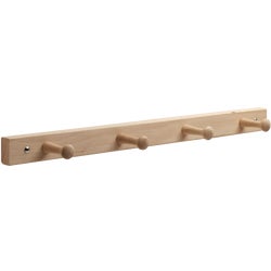 Item 605328, Natural solid wood peg rack with 1 In. L.