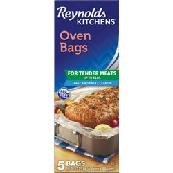 Item 607098, Reynolds oven bags are heat-resistant nylon oven bags for cooking warm, 