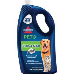 Item 610607, Bissell 2X Pet Stain and Odor Remover with Scotchgard removes tough pet 