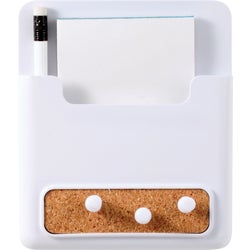 Item 611379, Magnetic message board complete with pencil, pad of paper, and corkboard 