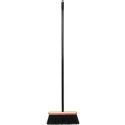 Item 611921, 12" rough surface outdoor broom with comfort grip handle.