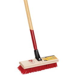 Item 612313, 12 In. deck brush, 1-1/8 In. x 60 In. wood bolt on handle.