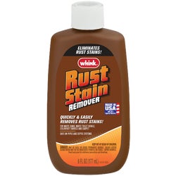 Item 613444, Rust stain remover safely and easily removes stains from white sinks and 