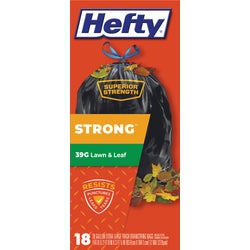 Item 614641, Hefty Strong lawn and leaf bags are tear and puncture resistant.