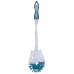 Item 615609, White and blue toilet bowl brush with 2 In.