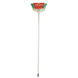 Item 616206, Upright kitchen broom, flagged green bristles for fine sweeping on hardwood