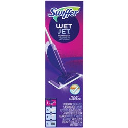 Item 616220, Swiffer WetJet Floor Spray Mop Starter Kit gives you a great clean on 