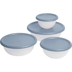 Item 617201, Covered bowls feature a spout rim that allows for easy pouring while the 