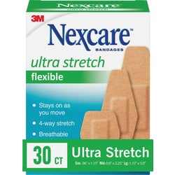 Item 617336, Nexcare Ultra Stretch Bandages are made to keep you moving, business as 