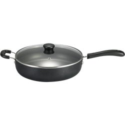 Item 618031, This jumbo fry pan features non-stick interior and exterior surfaces for 
