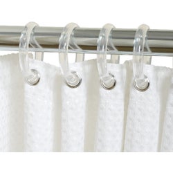 Item 619159, Snap-it plastic shower curtain ring fits all shower curtains and rods.