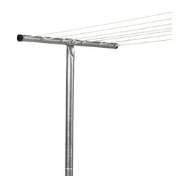 Item 621951, Durable clothesline T-post constructed of heavy wall galvanized steel to 