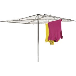 Item 621978, Rope arm aluminum outdoor parallel clothes dryer.