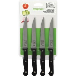 Item 624514, This 4-piece steak knife set from the Essentials collection has the 