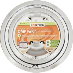 Item 628247, Range Kleen Style B drip pans fit most electric ranges using plug-in 