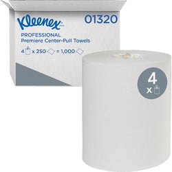 Item 629324, Center flow roll towel provides easy 1-hand dispensing. 8.