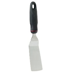 Item 629359, Stainless steel turner adds comfort and ease to cooking.