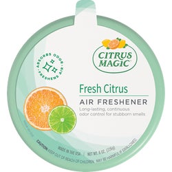 Item 631007, Citrus Magic solid air freshener magically absorbs bad odors and freshens 