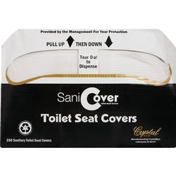 Item 631302, Half-fold covers fit all popular seat cover dispensers.