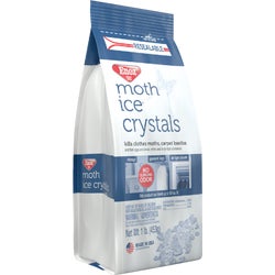 Item 631793, Moth ice crystals kill clothes moths, carpet beetles, and their eggs and 