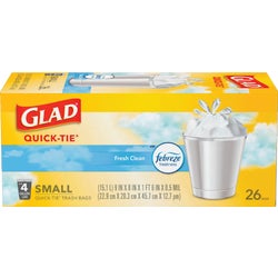 Item 631808, Glad small trash bag controls odors around the home and on the go.
