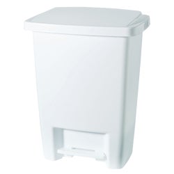 Item 637890, Step on the foot pedal to open the trash can for sanitary, hand-free waste 