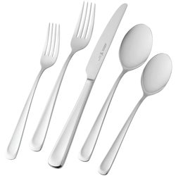 Item 639023, Silvano 18/10 stainless steel 45-piece flatware set features carefully 