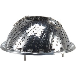 Item 640875, Stainless steel, no post design steamer basket expands from 5-1/2 In.