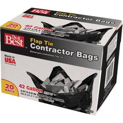 Item 647926, Heavy duty contractor bags with flap tie or twist tie for easy closure.