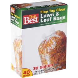 Item 647934, Lawn &amp; leaf bag fits up to a 39-gallon can. Flap tie closure.