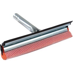Item 649058, Attached durable nylon scrubber and rubber squeegee blade