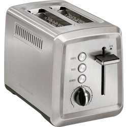 Item 650190, The Hamilton Beach Modern 2 Slice Stainless Steel Toaster with extra-wide 