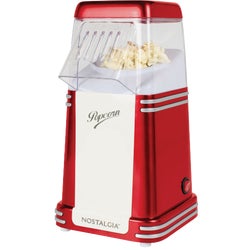 Item 650203, Retro style electric hot air popcorn popper produces a fiber-rich, low-fat 