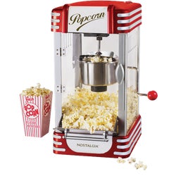 Item 650237, Retro style popcorn maker has a 2.5 Oz.