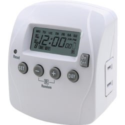 Item 650447, 1-outlet, indoor, grounded digital 7-day timer.
