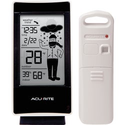 Item 653064, The AcuRite What-to-Wear weather station uses patented Self-Calibrating 